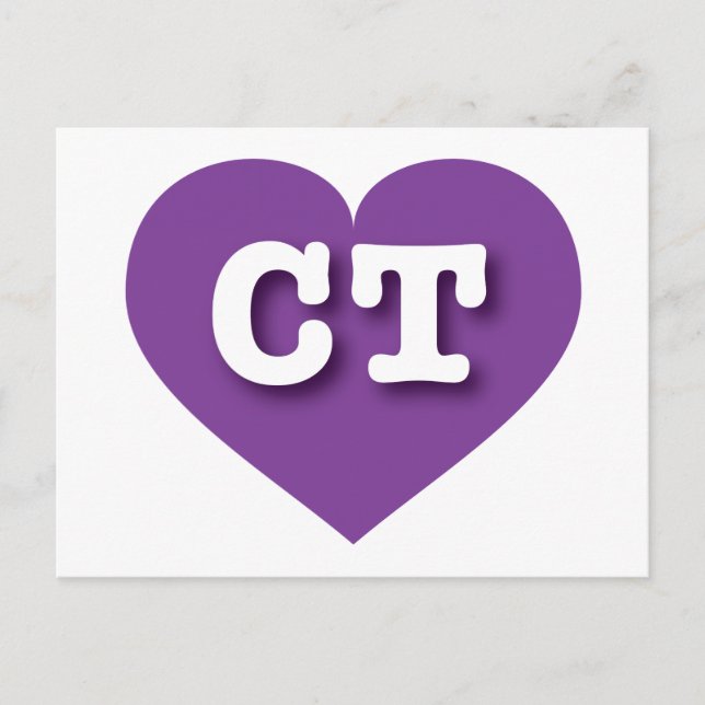 Connecticut Purple Heart - I love CT Postcard (Front)