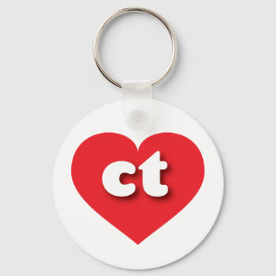 Connecticut red heart - I love ct Key Ring