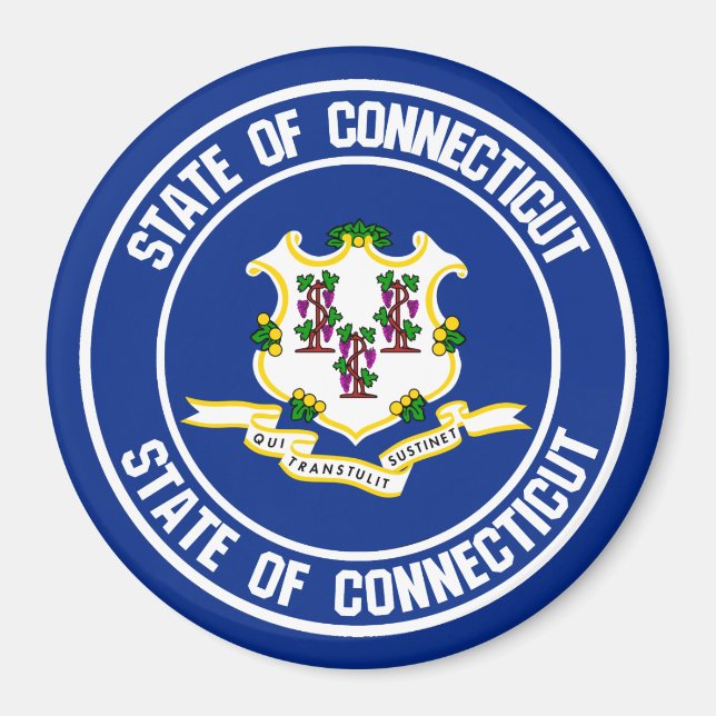 Connecticut Round Emblem Magnet (Front)