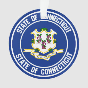 Connecticut Round Emblem Ornament