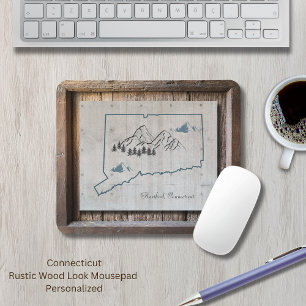 Connecticut Rustic Wood Frame Mouse Mat
