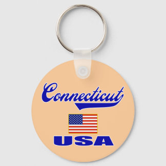 Connecticut Script Key Ring