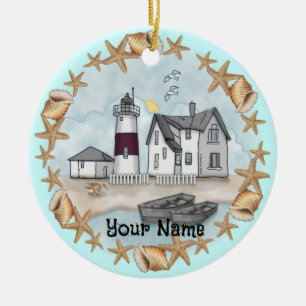 Connecticut Shells Lighthouse Ornament
