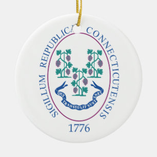 Connecticut sign ceramic tree decoration