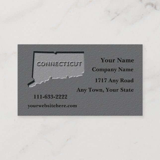 Connecticut State Business card  carved stone look (Front)