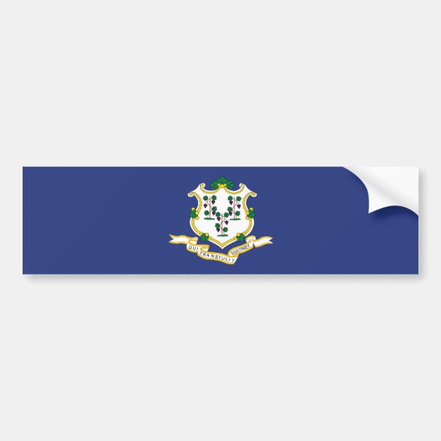 Connecticut State Flag Bumper Sticker (Front)