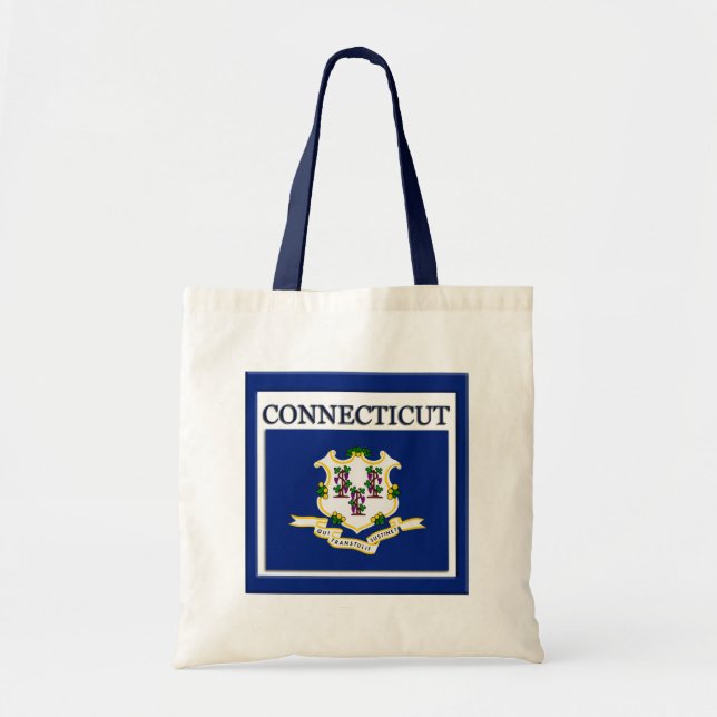 Connecticut State Flag Design Budget Canvas Bag (Front)
