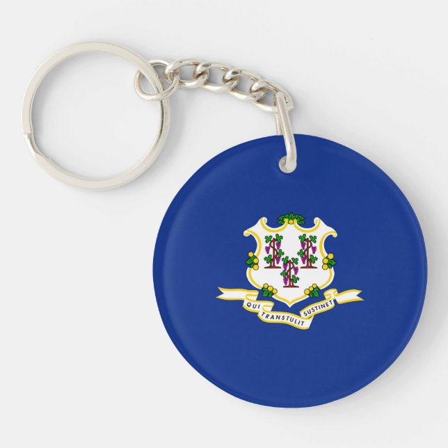 Connecticut State Flag Design Decor Key Ring (Front)