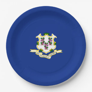 Connecticut State Flag Design Paper Plate
