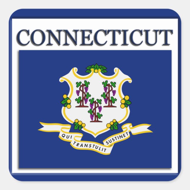 Connecticut State Flag Design Sticker (Front)