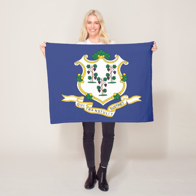 Connecticut State Flag Fleece Blanket (In Situ)
