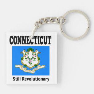 Connecticut state flag key ring