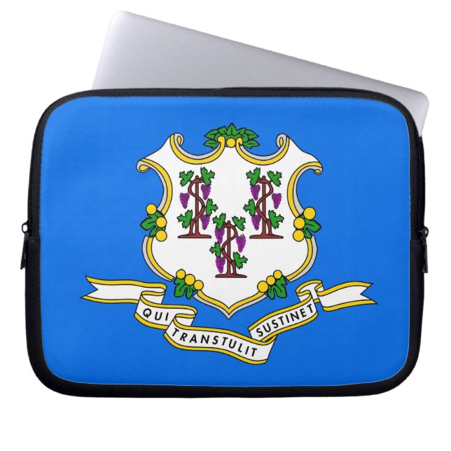 Connecticut State Flag Laptop Sleeve (Front)
