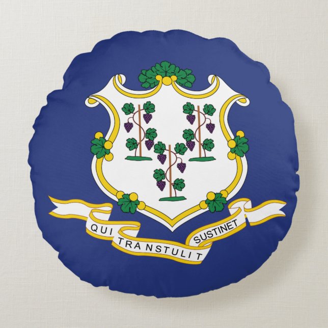 Connecticut State Flag Round Cushion (Front)