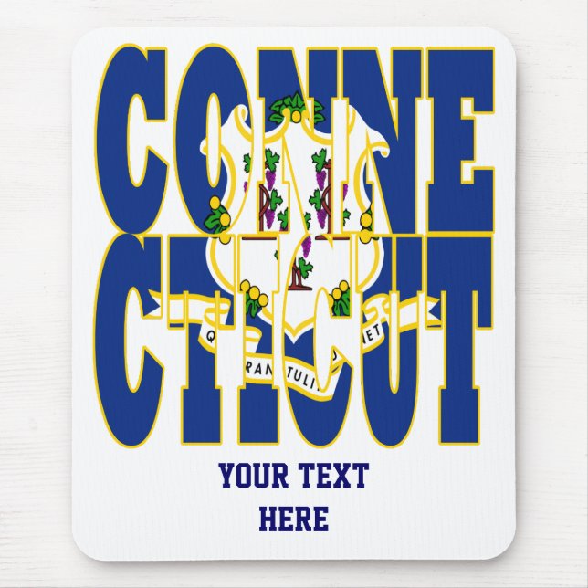 Connecticut state flag text mouse mat (Front)
