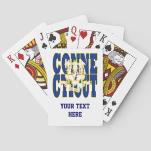Connecticut state flag text playing cards