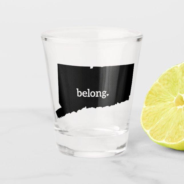 Connecticut State Map Belong Shot Glass (Front)