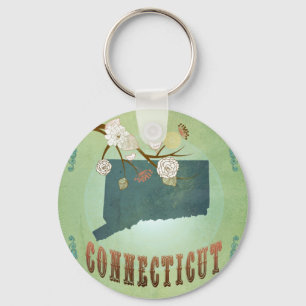 Connecticut State Map – Green Key Ring