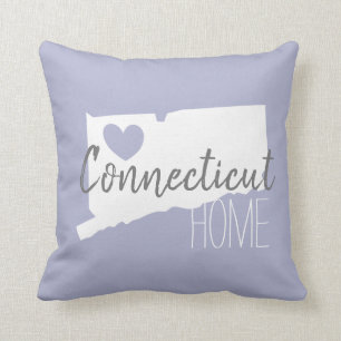 Connecticut state map love home cushion
