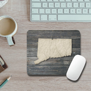 Connecticut State Outline Mouse Pad   Office Decor