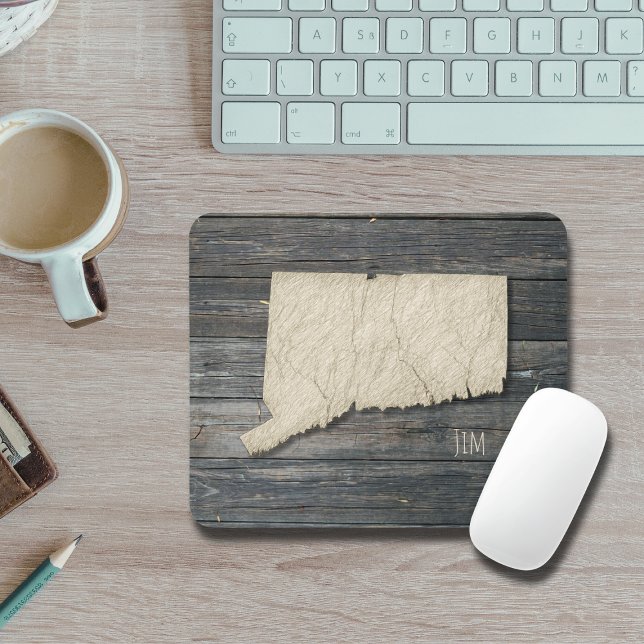 Connecticut State Outline Mouse Pad | Office Decor (Personlize your office with this Connecticut mousepad!)