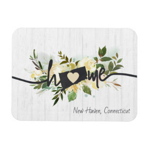 Connecticut State Personalised Home City Rustic Magnet