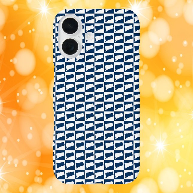Connecticut State Silhouette Pattern Blue White Case-Mate iPhone Case (Creator Uploaded)