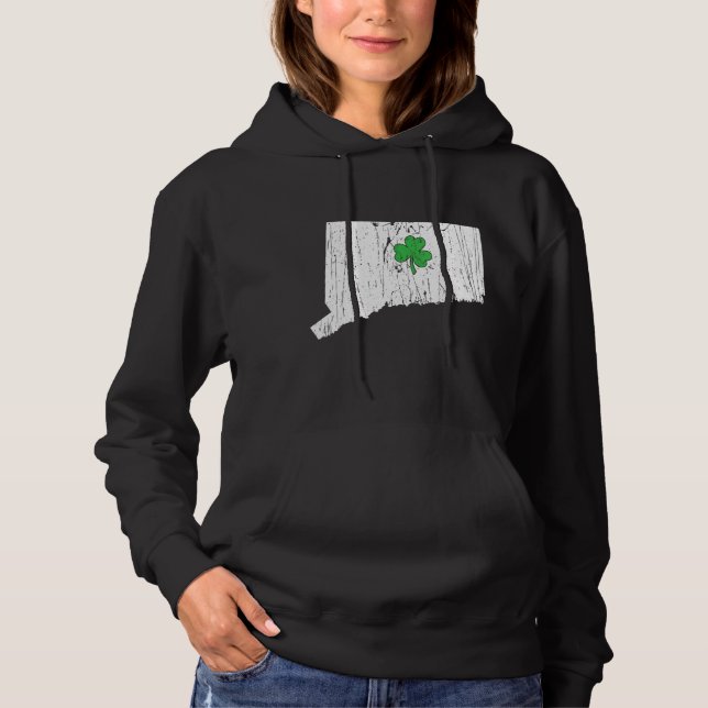 Connecticut State St Patrick S Day Connecticut Sha Hoodie (Front)