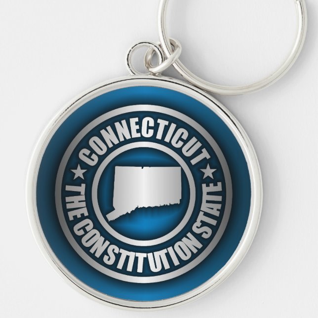 "Connecticut Steel" Keychains (Blue) (Front)