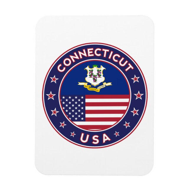Connecticut sticker, USA States Magnet (Vertical)