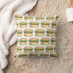 Connecticut Style Steamed Burger Cheeseburger Cushion