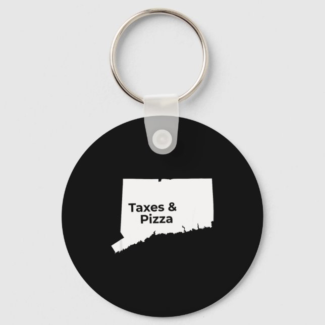 Connecticut Taxes &amp; Connecticut Zza  Key Ring (Front)