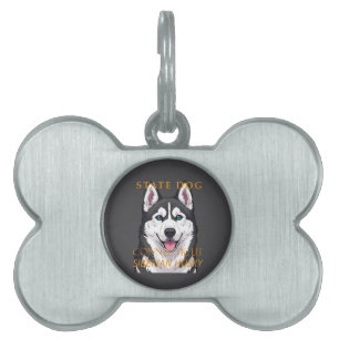 Connecticut Territory Dog Siberian Husky Pet ID Tag
