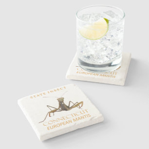 Connecticut Territory Insect The European Mantis Stone Coaster