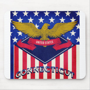 Connecticut USA Flag Mouse Mat