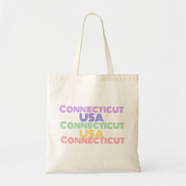 Connecticut USA Typography Tote Bag (Front)