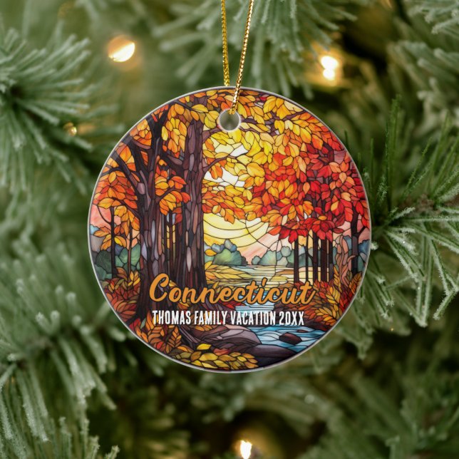 Connecticut Vacation Souvenir  Ceramic Tree Decoration (Tree)