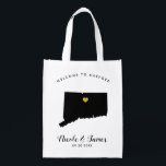 Connecticut Wedding Welcome Bag, Black & Gold Tote<br><div class="desc">Fill this welcome bag with favourite goodies for your guests to enjoy when they arrive in Connecticut!</div>