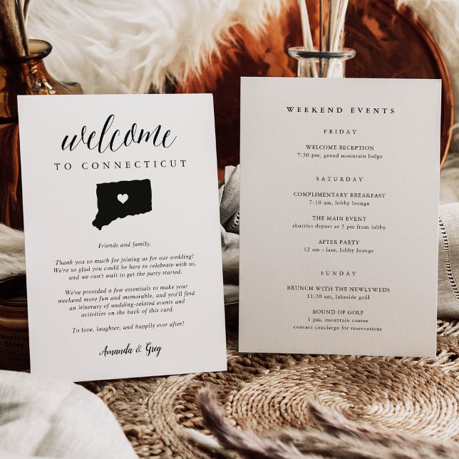 Connecticut Wedding Welcome Letter & Itinerary (Creator Uploaded)