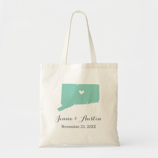 Connecticut Wedding Welcome Tote Bag (Front)