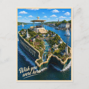Connecticut   Wish You Were Here   State Series Postcard