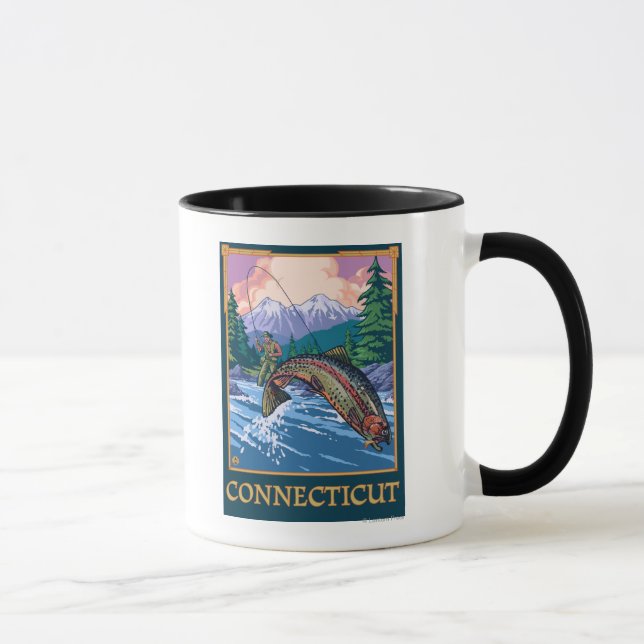 ConnecticutAngler Fisherman Scene Mug (Right)