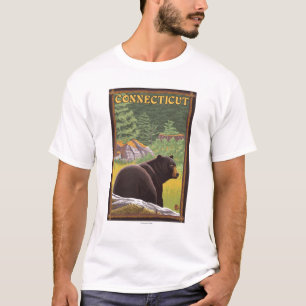 ConnecticutBlack Bear in Forest T-Shirt