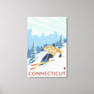 ConnecticutDownhill Skier Scene Canvas Print