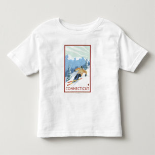 ConnecticutDownhill Skier Scene Toddler T-Shirt