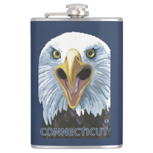 ConnecticutEagle Up Close Hip Flask