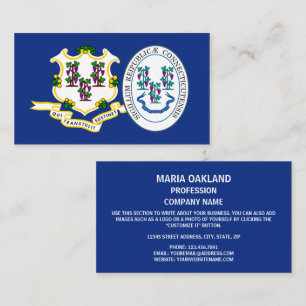 Connecticuter Flag & Seal, Flag of Connecticut Business Card