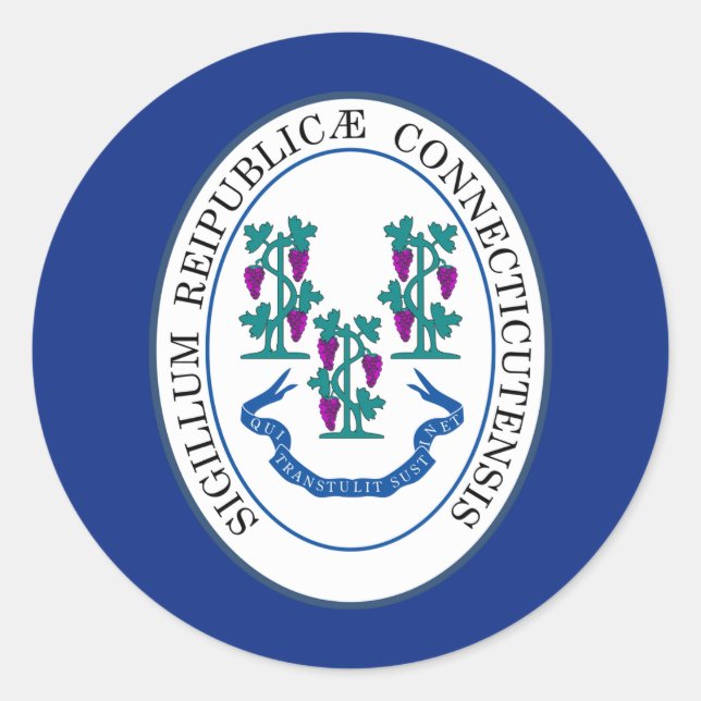 Connecticuter Seal, Connecticut Classic Round Sticker (Front)
