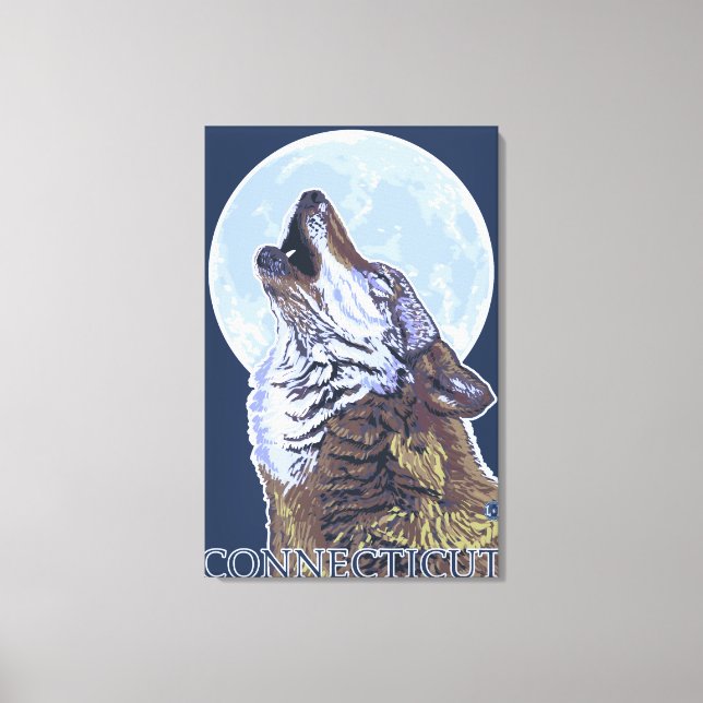 ConnecticutHowling Wolf Canvas Print (Front)
