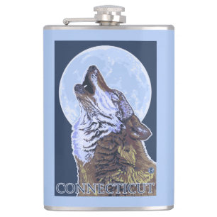 ConnecticutHowling Wolf Hip Flask